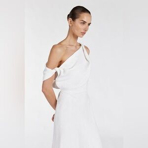 DISSH | Dresses | Nwt Joelle White Oneshoulder Linen Dress Dissh 2 |  Poshmark